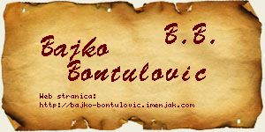 Bajko Bontulović vizit kartica